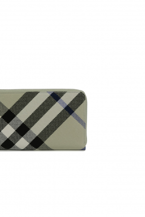 Large Check Zip Wallet