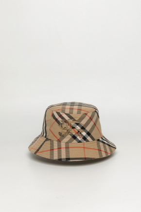 Check Cotton Blend Bucket Hat 渔夫帽