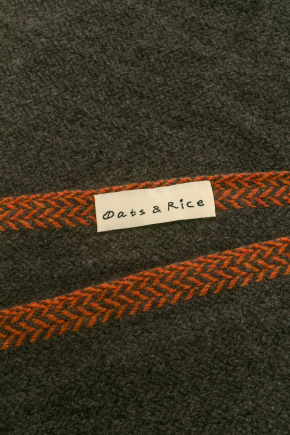 Flame Orange Brim Herringbone Cashmere 围巾