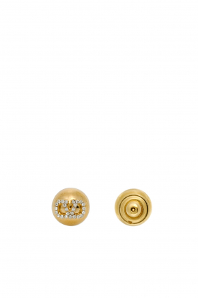 Vlogo Signature Metal And Swarovski Crystal Earrings 针式耳环