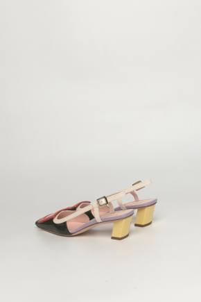 Belle Vivier Covered Buckle Slingback In Patent Leather 密頭高跟鞋