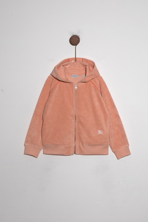 Cotton Blend Towelling Zip Hoodie 连帽卫衣
