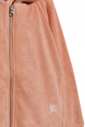 Cotton Blend Towelling Zip Hoodie 连帽卫衣