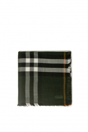 Reversible Check Wool Silk Scarf 圍巾