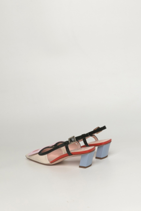 Belle Vivier Covered Buckle Slingback In Patent Leather 密頭高跟鞋