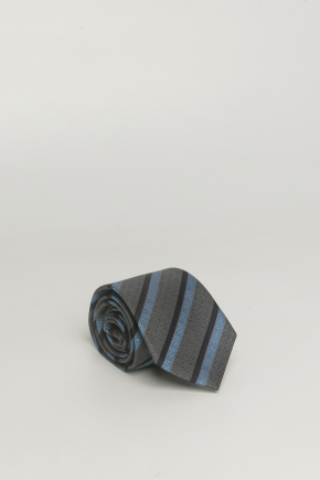 Horsebit Striped Silk Jacquard Tie