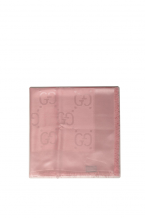 Gg Jacquard Silk Wool Shawl 围巾