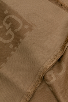 Gg Jacquard Silk Wool Shawl 围巾