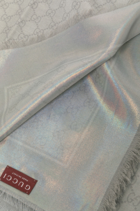 Gg Silk Cotton Jacquard Shawl 围巾