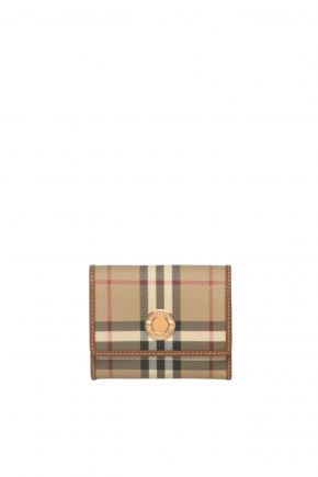 Check And Leather Small Folding Wallet Wallet