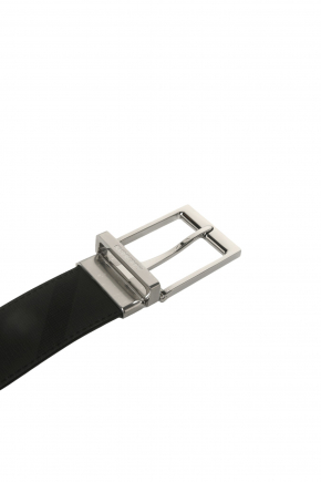 Check And Leather Reversible Belt 腰帶