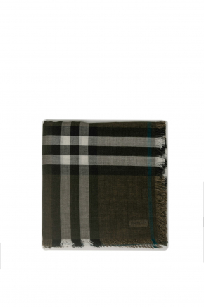 Reversible Check Wool Silk Scarf 圍巾