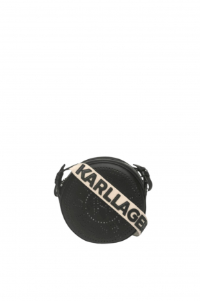 K/circle Round Perforated Logo Crossbody Bag
