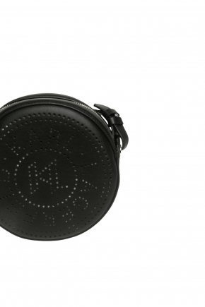 K/circle Round Perforated Logo Crossbody Bag