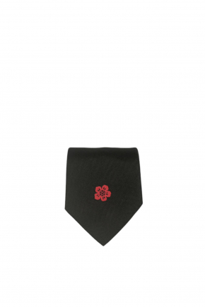 Kenzo Crest Embroidered Silk Tie Tie