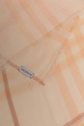 Check Wool Silk Scarf 圍巾