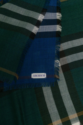 Reversible Check Wool Silk Scarf 圍巾
