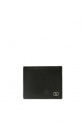 Vlogo Signature Grainy Calfskin Wallet Wallet