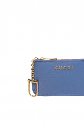 Zip Key Case With Gucci Script 零钱包