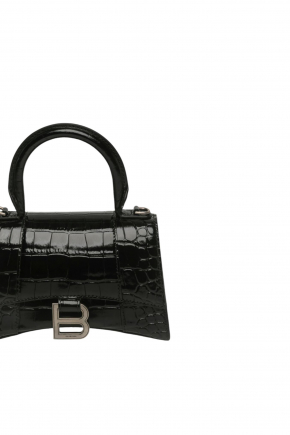 Hourglass Xs Handbag Crocodile Embossed Crossbody Bag/top Handle