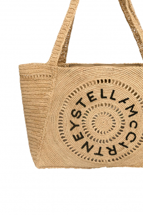 Logo Raffia Medium Tote Bag