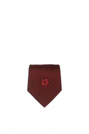 Kenzo Crest Embroidered Silk Tie