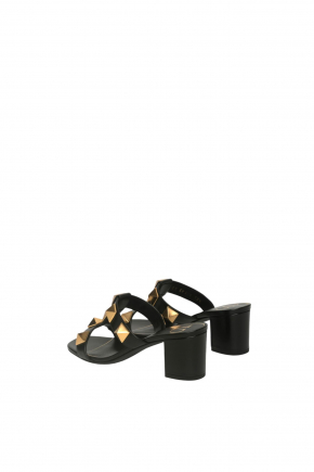 Flat Roman Stud Calfskin Slide Sandals
