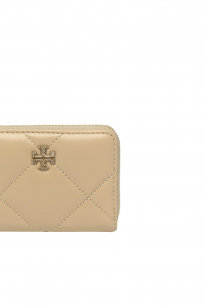 Small Kira Pave Logo Diamond Quilt Zip-Around Wallet