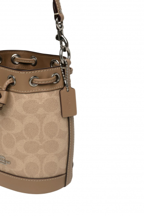 Coated Canvas Bucket Bag/crossbody Bag