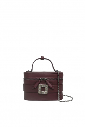 Vanity Tres Vivier Micro Bag In Leather Chain Bag/crossbody Bag