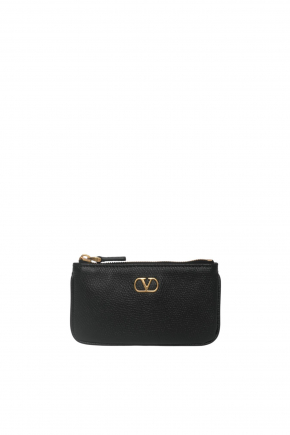 Vlogo Signature Grainy Calfskin Key Ring 零錢包/鎖匙包