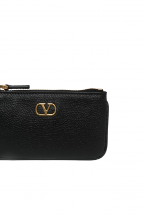 Vlogo Signature Grainy Calfskin Key Ring 零錢包/鎖匙包