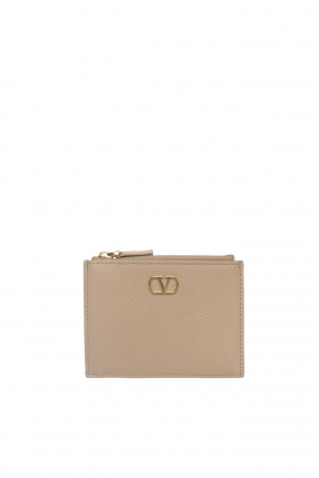 Vlogo Signature Grainy Calfskin 卡片包/零錢包