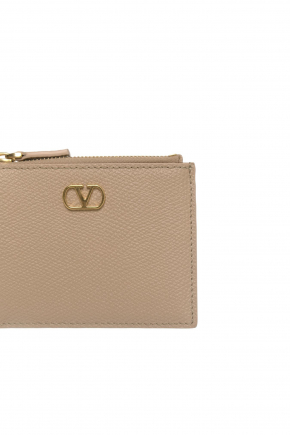 Vlogo Signature Grainy Calfskin 卡片包/零錢包