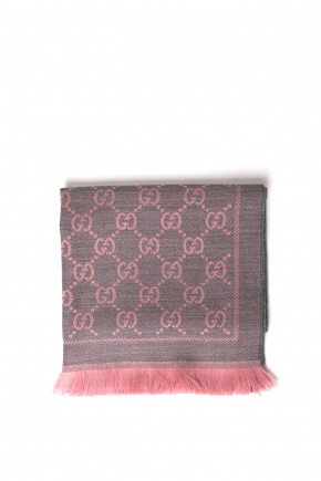 Gg Jacquard Pattern Knitted Scarf