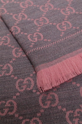 Gg Jacquard Pattern Knitted Scarf 围巾