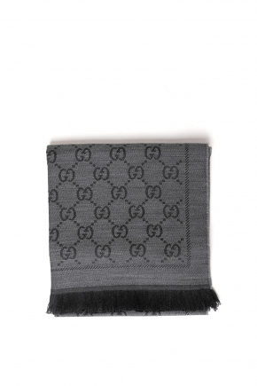 Gg Jacquard Pattern Knitted Scarf