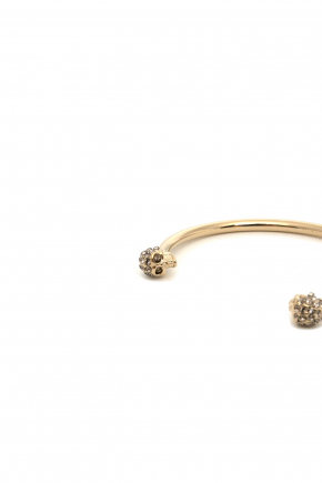 Thin Jewelled Twin Skull Bracelet 手鈪