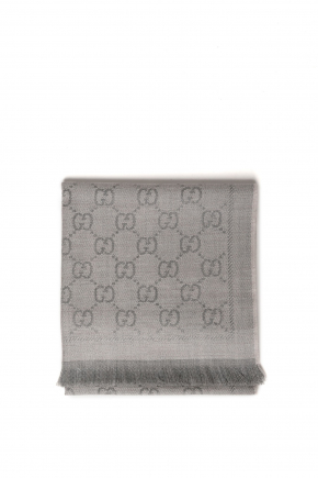 Gg Jacquard Pattern Knitted 圍巾