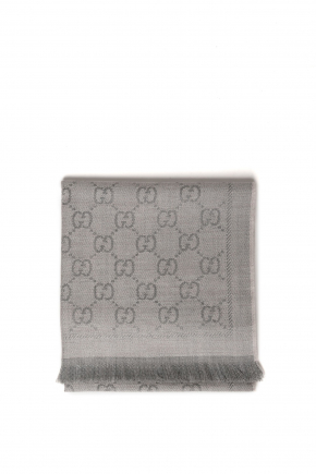 Gg Jacquard Pattern Knitted Scarf