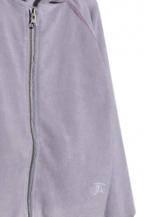 Cotton Blend Towelling Zip Hoodie 连帽卫衣