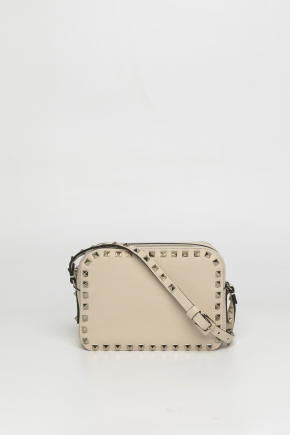 Small Rockstud Grainy Leather Crossbody Bag