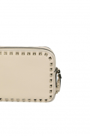 Small Rockstud Grainy Leather Crossbody Bag