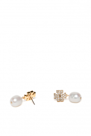 Kira Pave Pearl Dangle Earrings