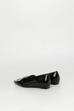 Belle Vivier Metal Buckle Ballerinas In Patent Leather 平底鞋