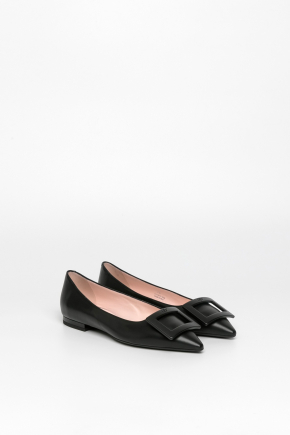 Gommettine Lacquered Buckle Ballerinas In Soft Leather Flats