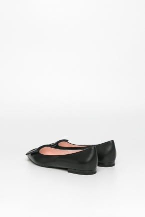 Gommettine Lacquered Buckle Ballerinas In Soft Leather Flats