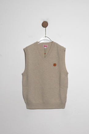 Boke Flower Embroidered Sleeveless Wool Jumper Tank top