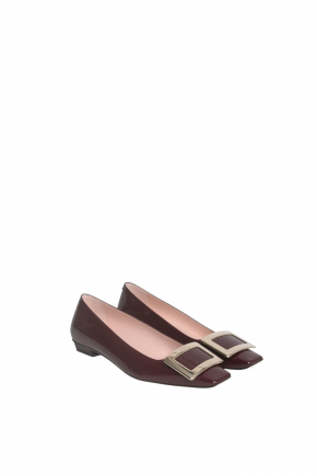 Belle Vivier Metal Buckle Ballerinas In Patent Leather 平底鞋